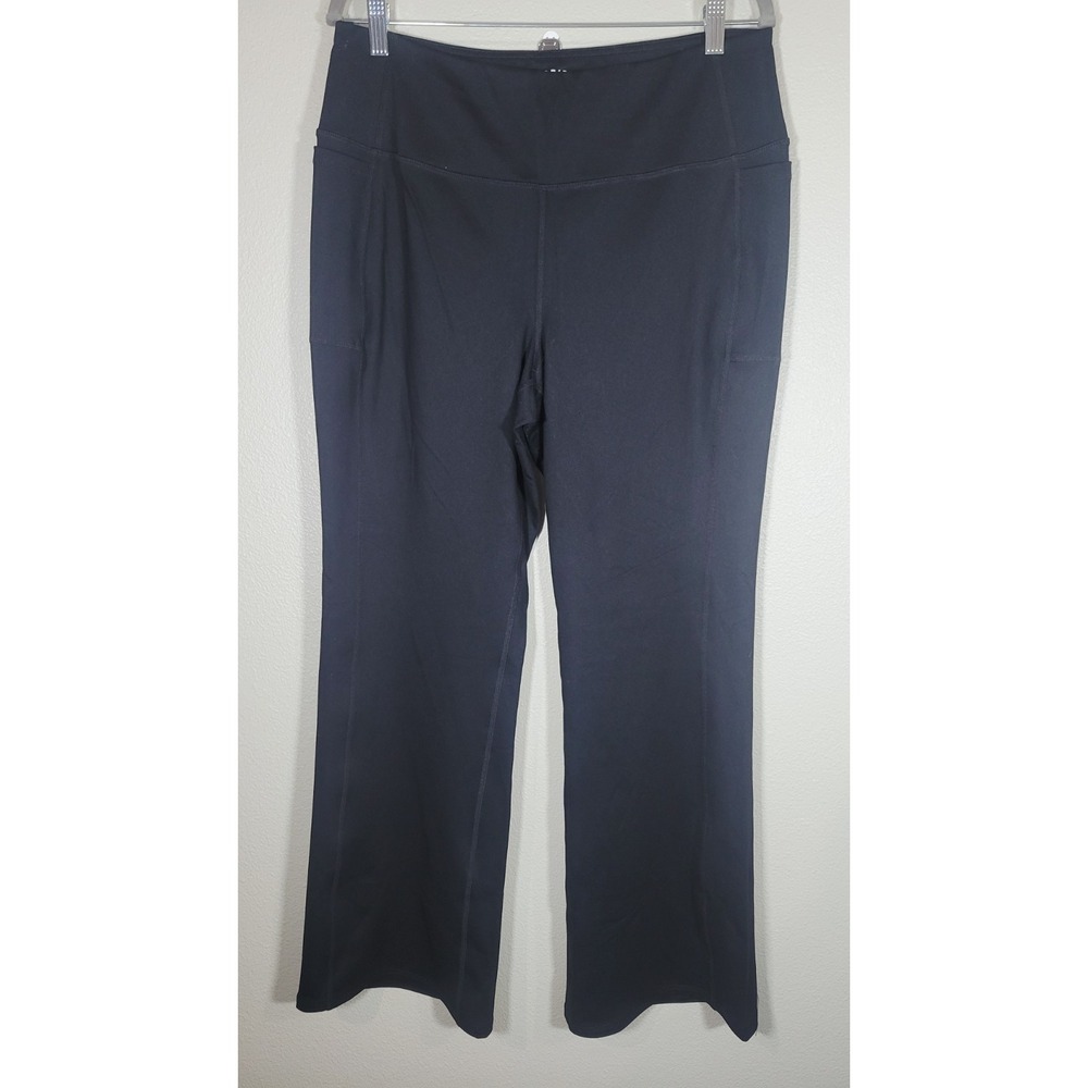 Torrid Black Bootcut‎ Yoga Pants Size 1 High Rise Side Pockets Stretch